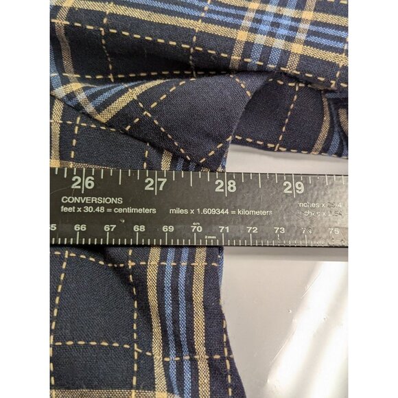 Paisley Vine Women Plus 2XL Plaid Long Sleeve Eyelet Ruffle Lace Shirt Button Up - Picture 14 of 15